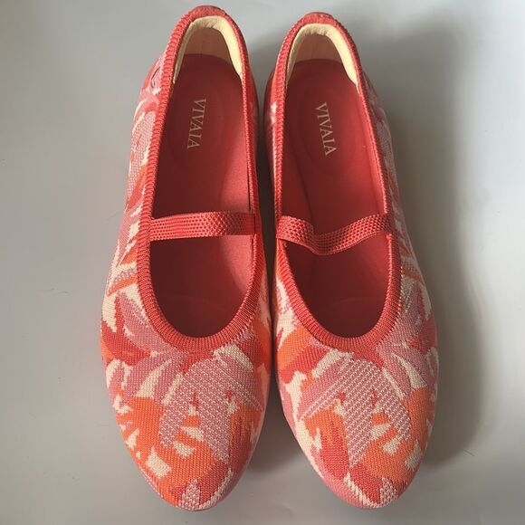 Vivaia Almond-Toe Tamia Mary-Jane in Multi Coral Tropical size 36 / New - Picture 7 of 9
